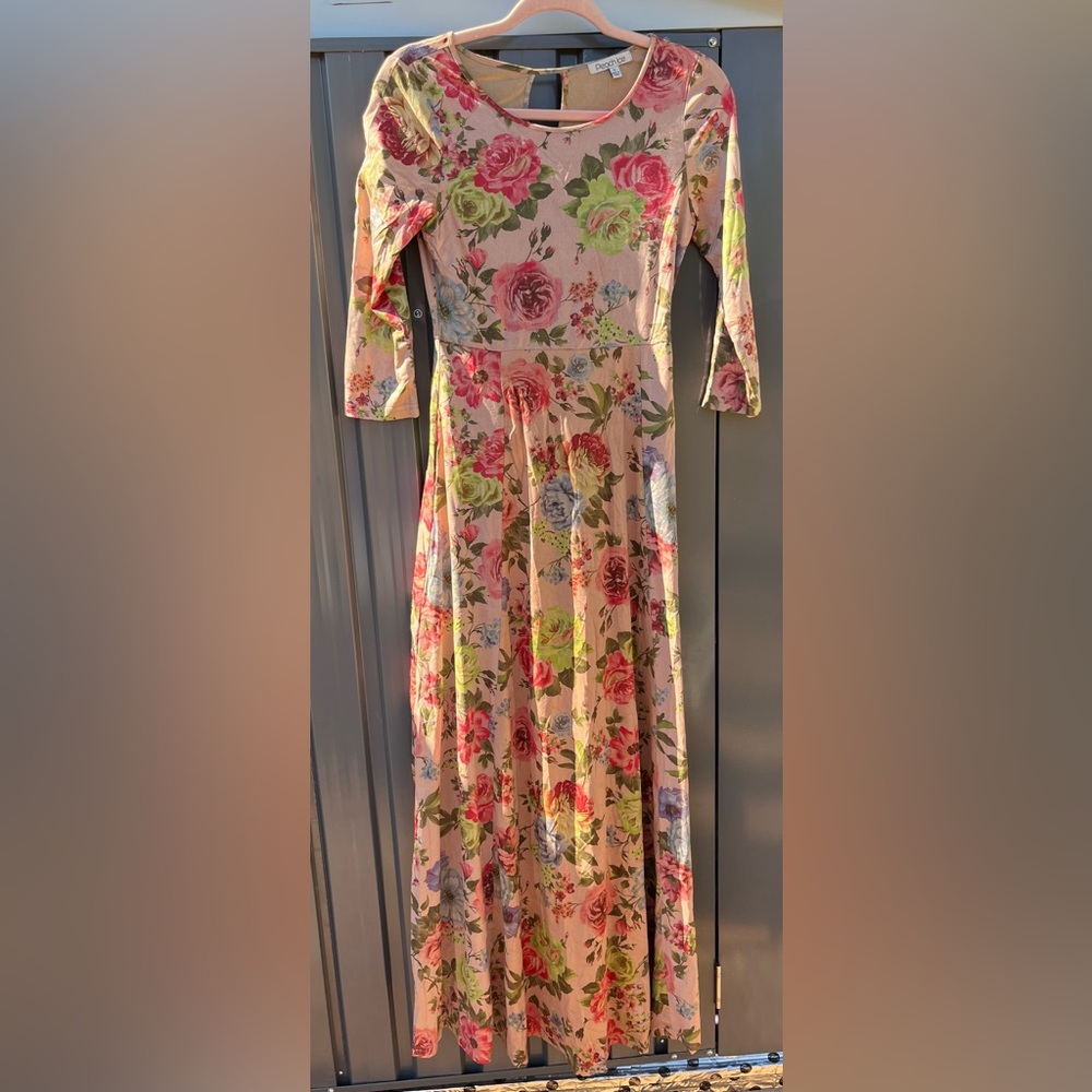 Peach Ice floral dress